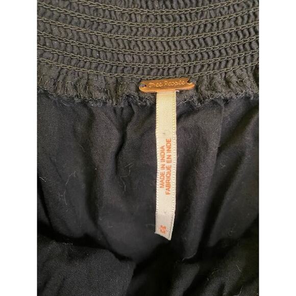 Free People Sunbeams Embroidered Off-The-Shoulder Black Dress Size Medium - Picture 6 of 10